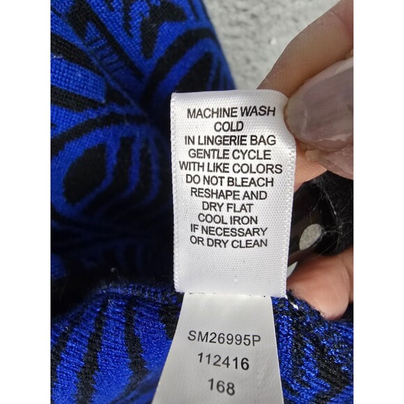 Melissa  Paige Cardigan Sweater Duster Womens PM  Blue Black Long Open Lagenlook - Picture 10 of 13